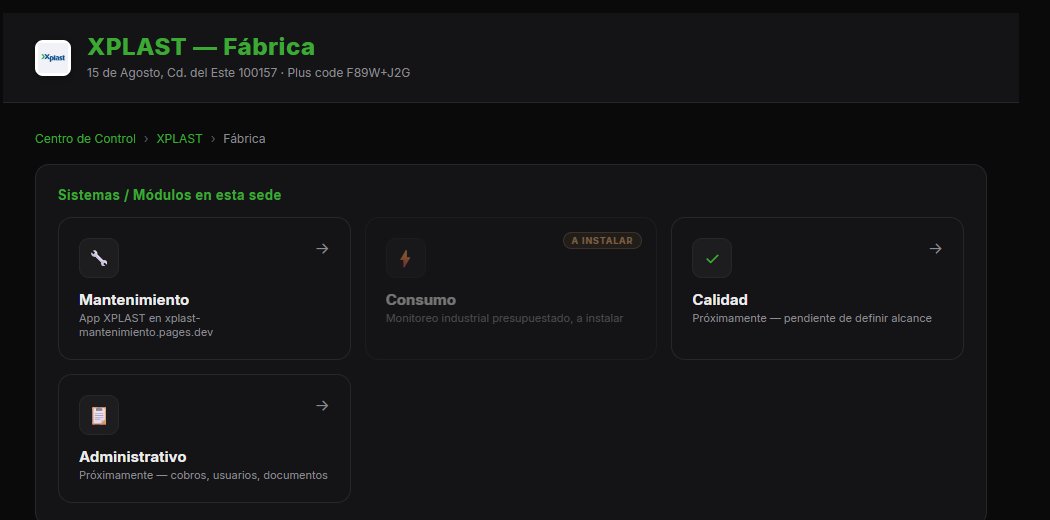 Vista de cliente XPLAST con branding personalizado verde